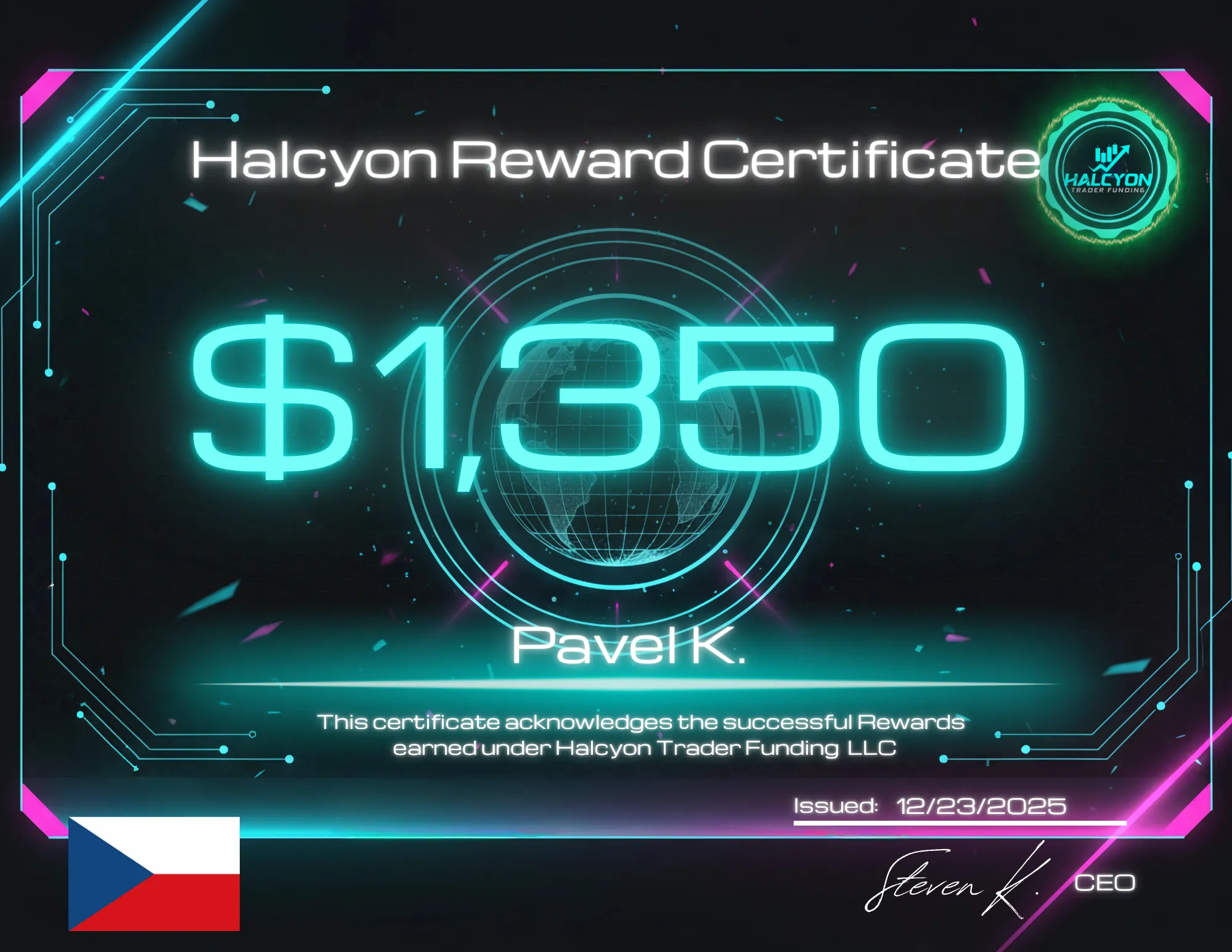 Reward Certificate 1
