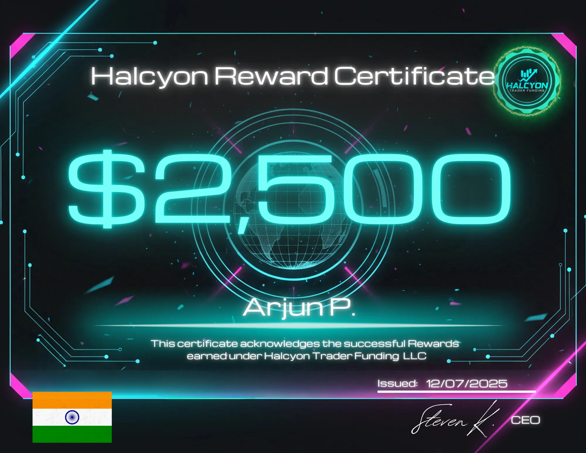Reward Certificate 2