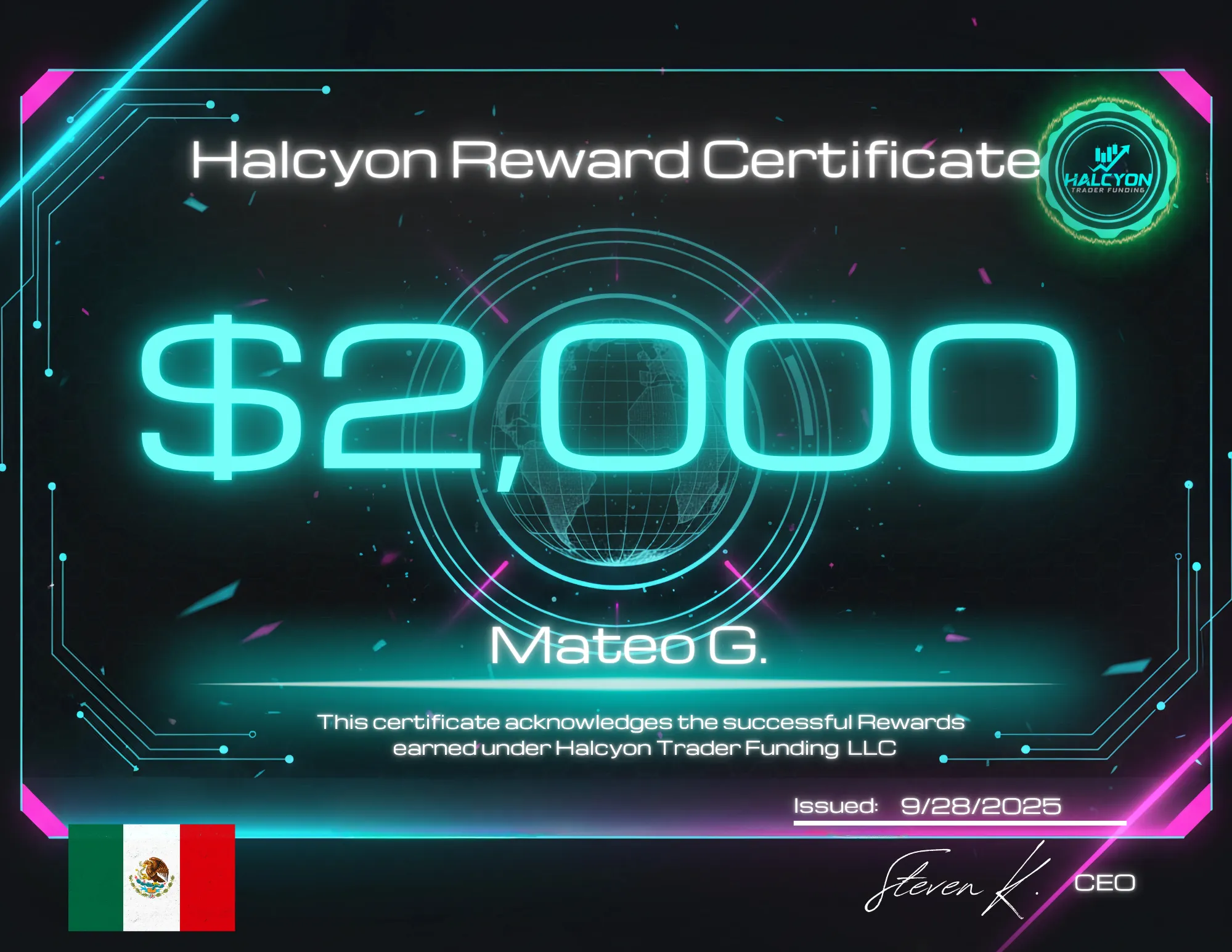 Reward Certificate 4
