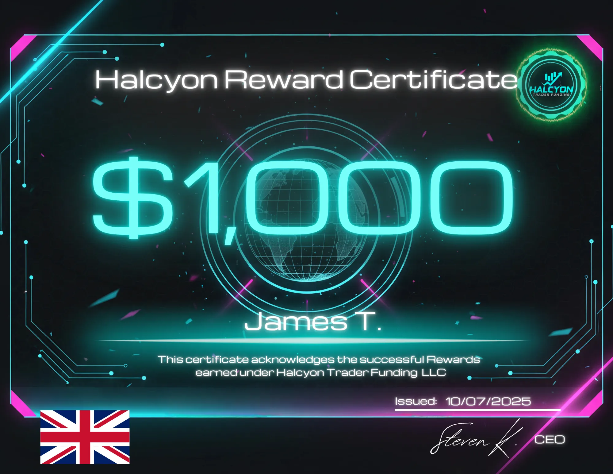 Reward Certificate 5