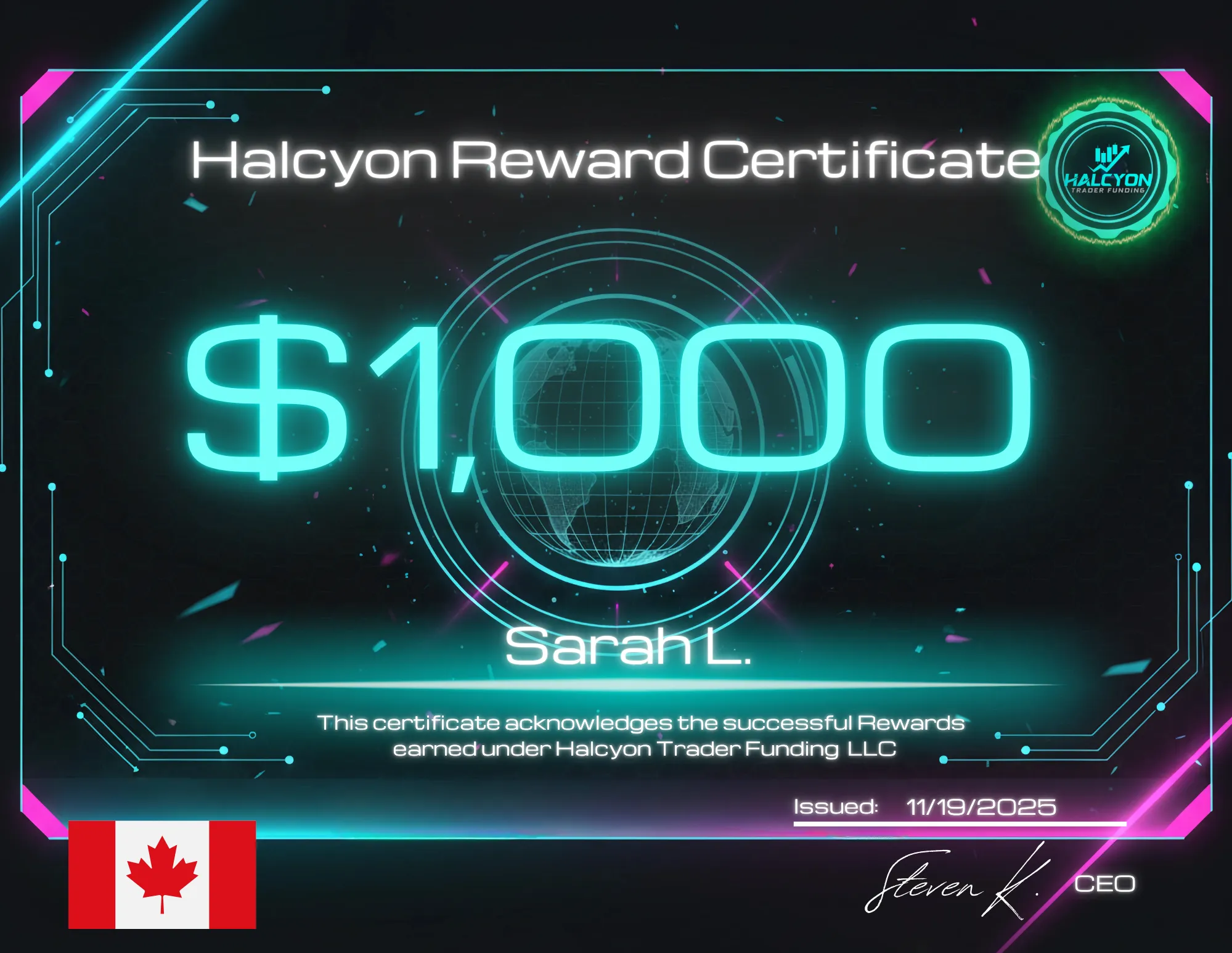 Reward Certificate 9